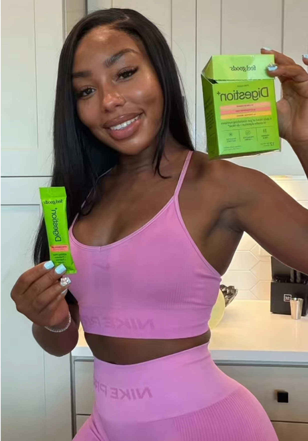 TikTok post by @juicegyalprncess for Feel Goods. Caption reads: When I tell you @Feel Goods digestion takes the....