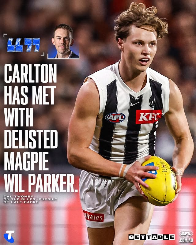 Instagram post by @caltwomeyafl for Telstra. Caption reads: We could have a new player move from the Pies to....