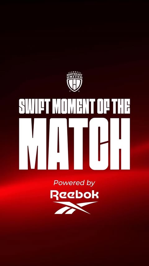 Instagram post by @northeastunitedfc for Reebok. Caption reads: [...] Odisha FC is our NEUFC @reebokindia Swift....
