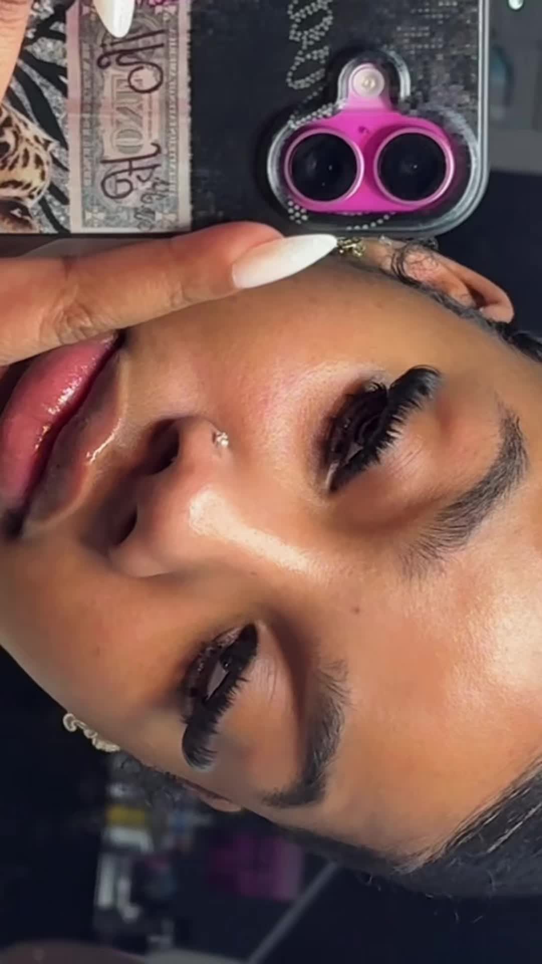 TikTok post by @chenielletv2is for Geeneiya Lashes. Caption reads: @Geeneiya Lashes love this set 💕💕#geeneiyalashes....