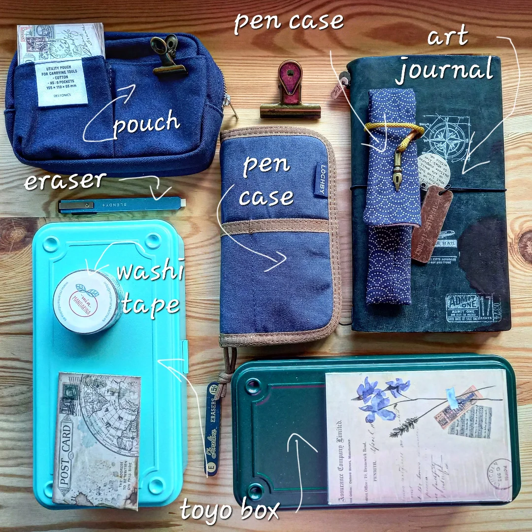 Instagram post by @my_travelers_notebook for Lochby. Caption reads: [...] pen, toyo steel box, fieldnotes, lochby, ....