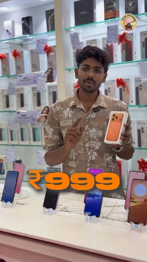 Instagram post by @polur_entertainer for Sathya Retail. Caption reads: @sathya.retail 5th Anniversary Sale is here!....
