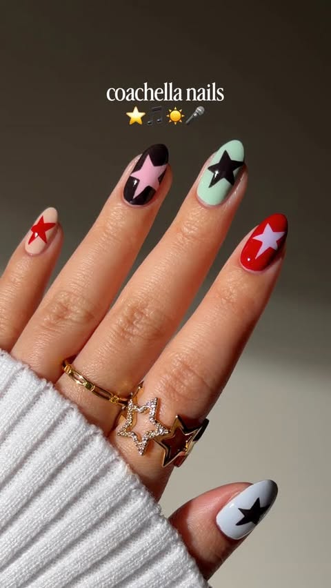 Instagram post by @bycheznails for ella+mila. Caption reads: [...] :’)ad fun festival stars using all @ellamila....