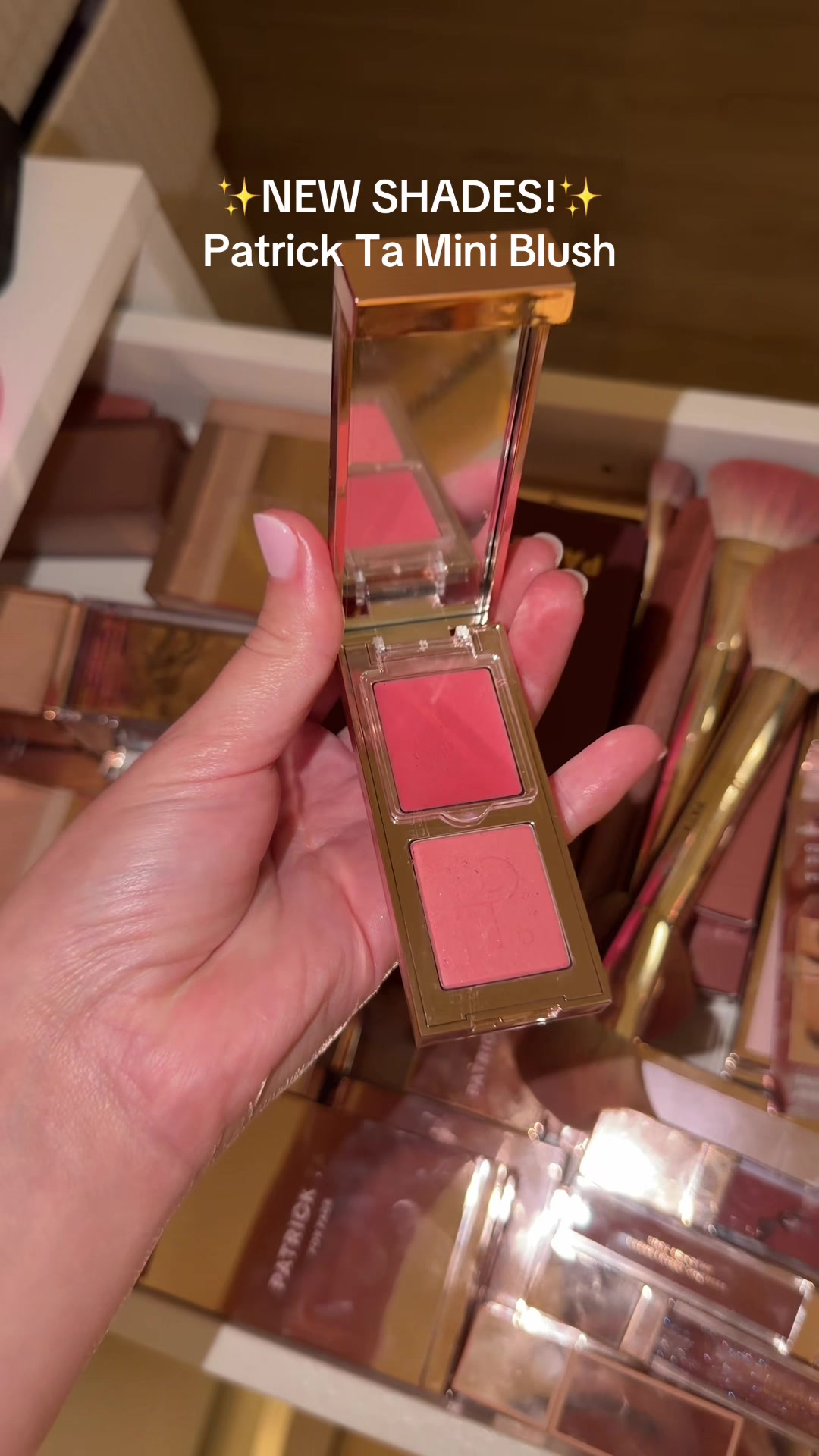 TikTok post by @daniellamagee for Patrick Ta. Caption reads: [...] already selling out 💖 @Patrick Ta Beauty....