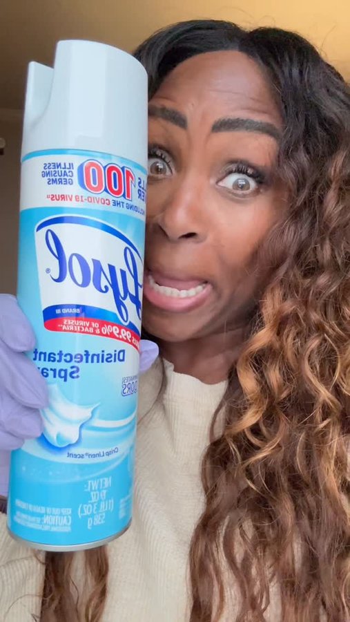 Instagram post by @lexitelevision for Lysol. Caption reads: God’s my rock and my SHIELD!!!🛡️ from dangerous....