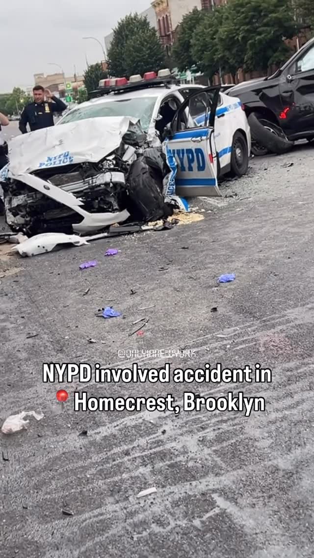 Instagram post by @onlyinnewyork for James Helm. Caption reads: #ad A three-car collision in Brooklyn involving....