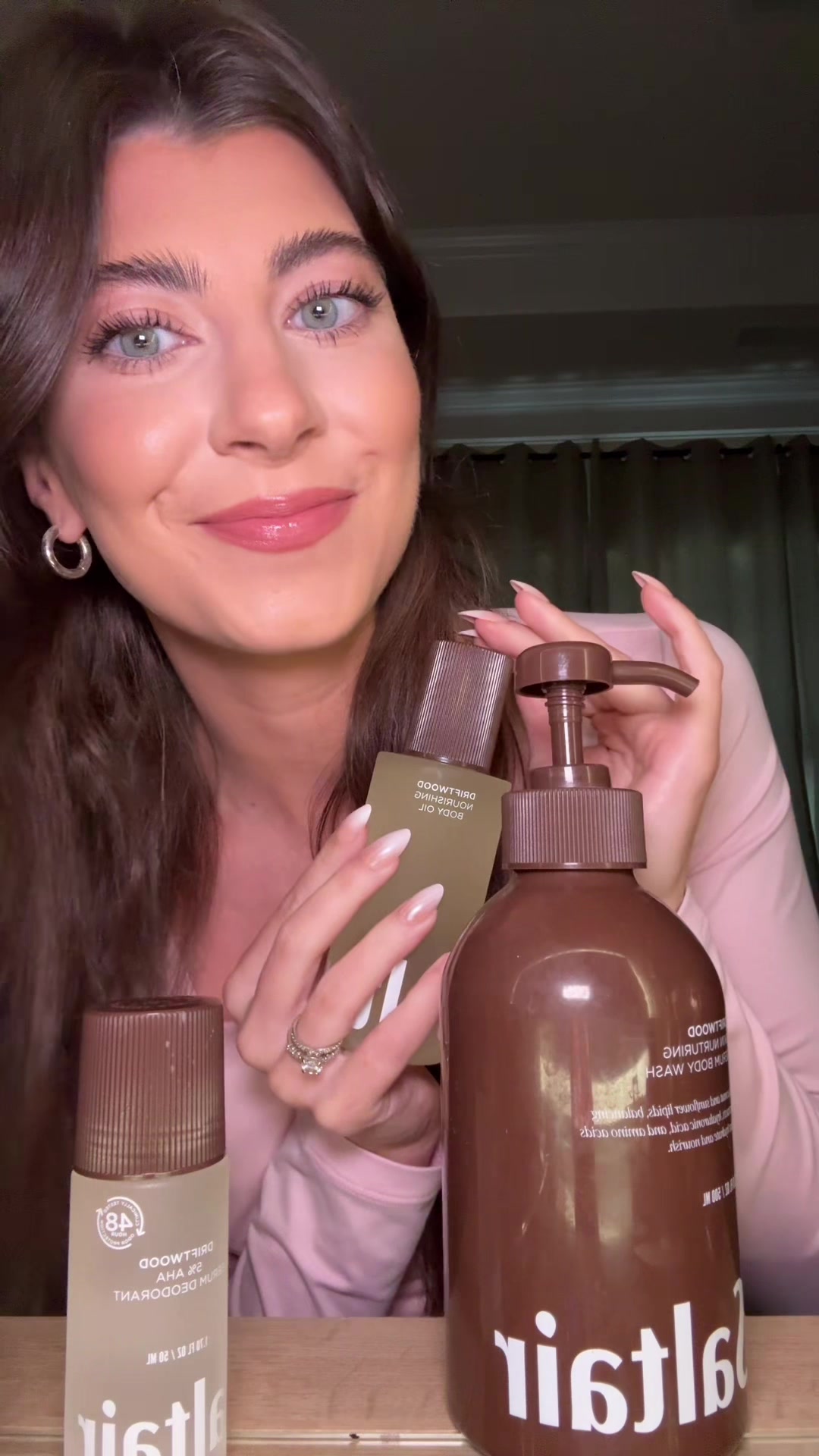 TikTok post by @jaxandbrynco for Saltair. Caption reads: Driftwood is now available in all Saltair....