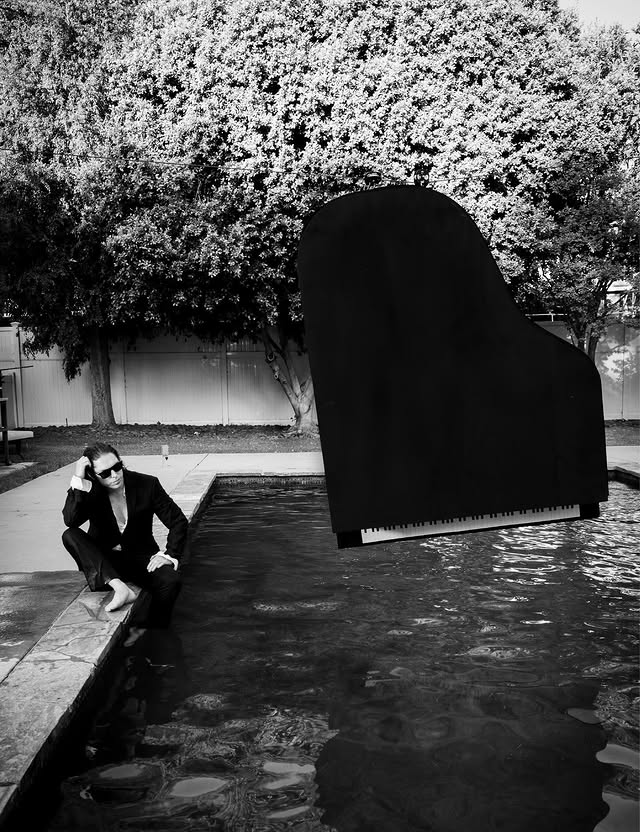 Instagram post by @lukespiller for Color Wow Hair. Caption reads: Sitting in a sun-soaked, Hollywood garden,....