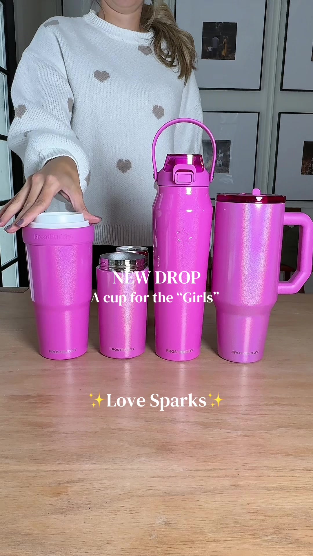 TikTok post by @countingthecoynes for FrostBuddy. Caption reads: [...] the pink girlies 🤌🏼✨ @Frost Buddy ....