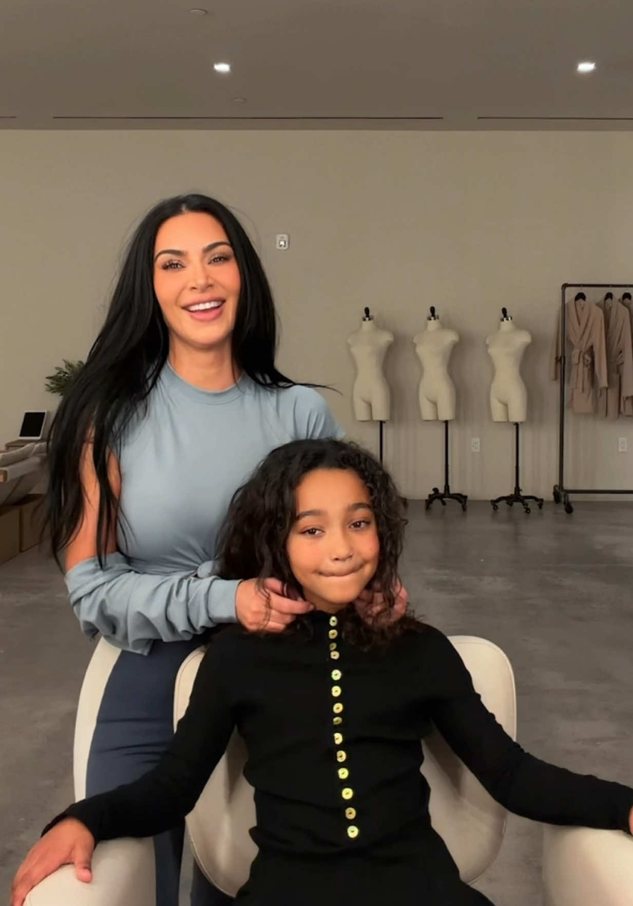 TikTok post by @kimkardashian for Camille Rose. Caption reads: Mommy daughter day with chi chi using @Camille....