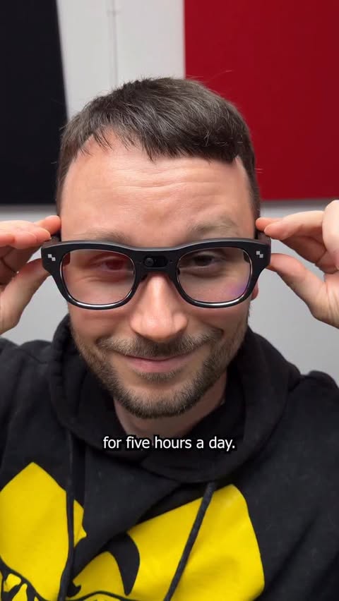 Instagram post by @andythesalemtechguy for RayNeo. Caption reads: The RayNeo X3 Pro is what actually useful AR looks....