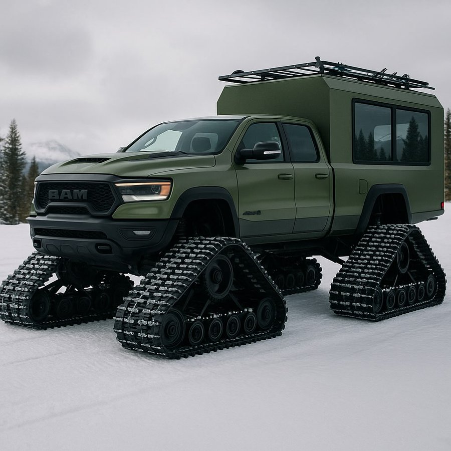 Instagram post by @heavydsparks for Ram Trucks. Caption reads: Heli skiing lines without the heli ⛷️❄️

For years....