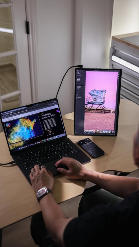 Instagram post by @nvzion for ASUS. Caption reads: [...] perfectly with the MacBook Pro. The @asus....