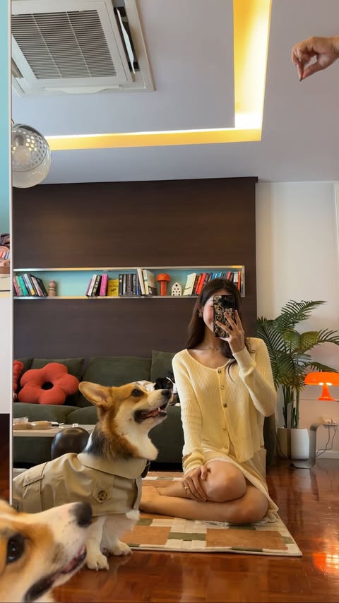 Instagram post by @tarnlim_ for CASETiFY. Caption reads: morning routine as a mom🐶.