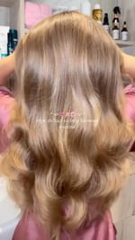 Instagram post by @byemmaleah for AQUIS Hair. Caption reads: [...] longest lasting blowout!!....