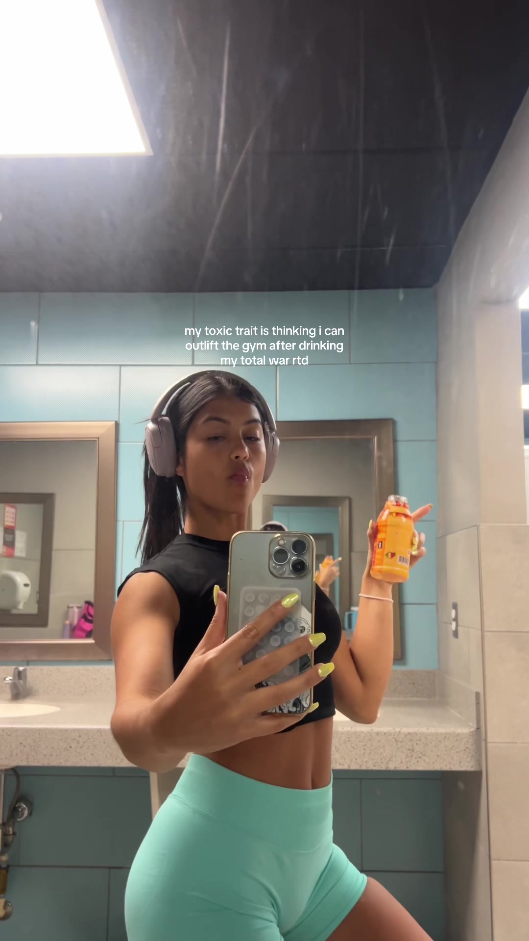 TikTok post by @andreavreyes for REDCON1. Caption reads: from fridge to beast mode in 10secs @REDCON1 🫶🏼....