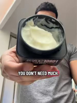 TikTok post by @stevenqlifts for Forge Skin. Caption reads: All natural beef tallow bomb from @FORGE MEN .....