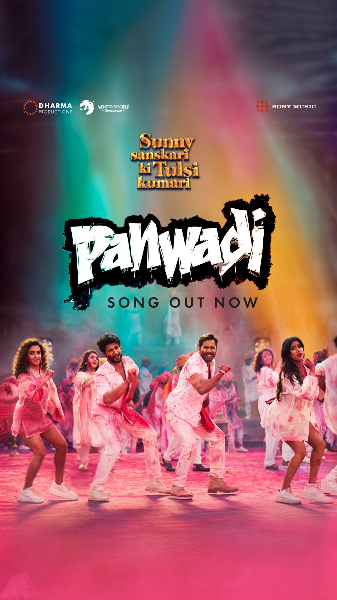 Instagram post by @rohitsaraf for Dharma Productions. Caption reads: Love in the air and gulal in the hair... dropping....