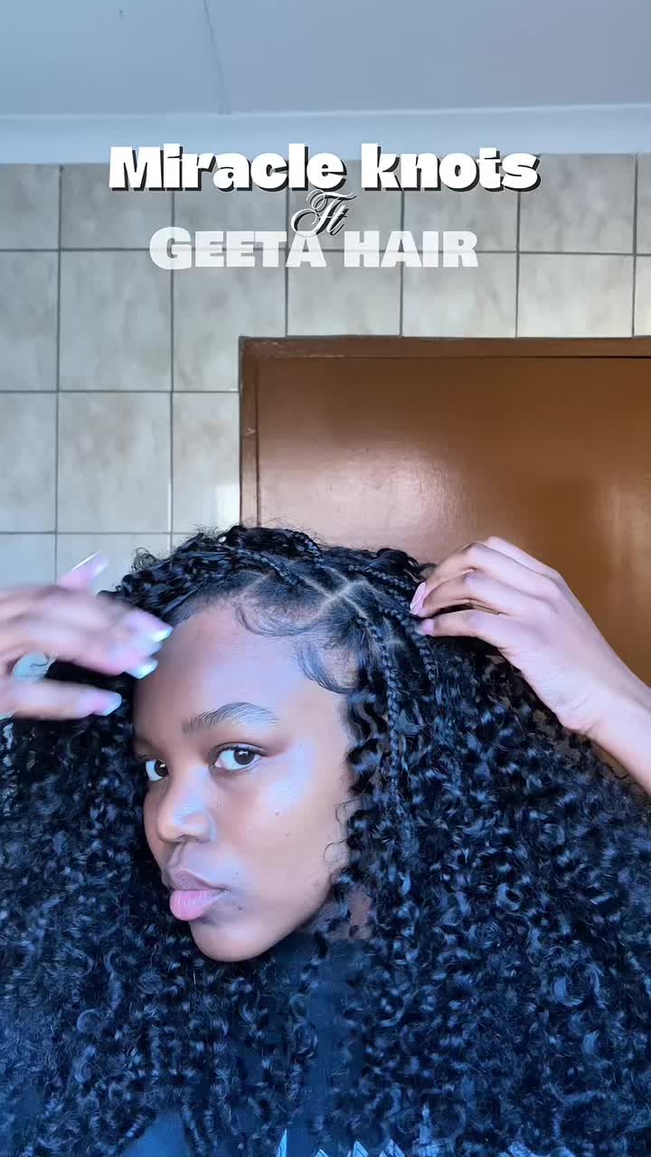 TikTok post by @mosakim.semata for Geeta Hair. Caption reads: Miracle knots from @Geeta Hair😍❤️ absolutely....