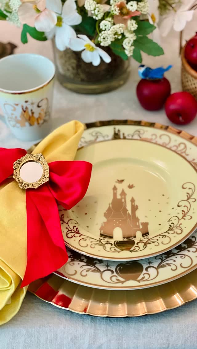 Instagram post by @pixiedustandposies for Toynk. Caption reads: [...] Princess 16-piece dinnerware set from....