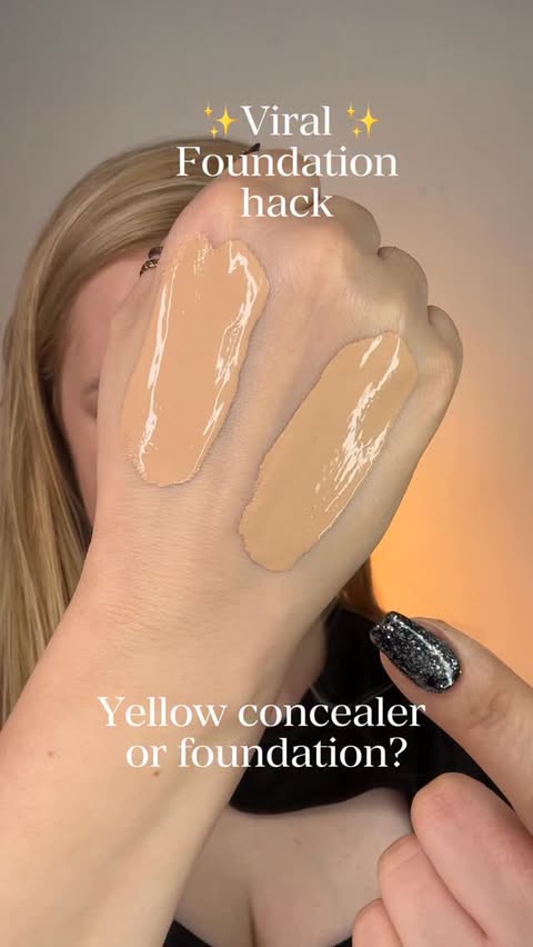 Instagram post by @fielprimavera for Crownbloggers. Caption reads: #ad Viral foundation hack ✨ If you have yellow....