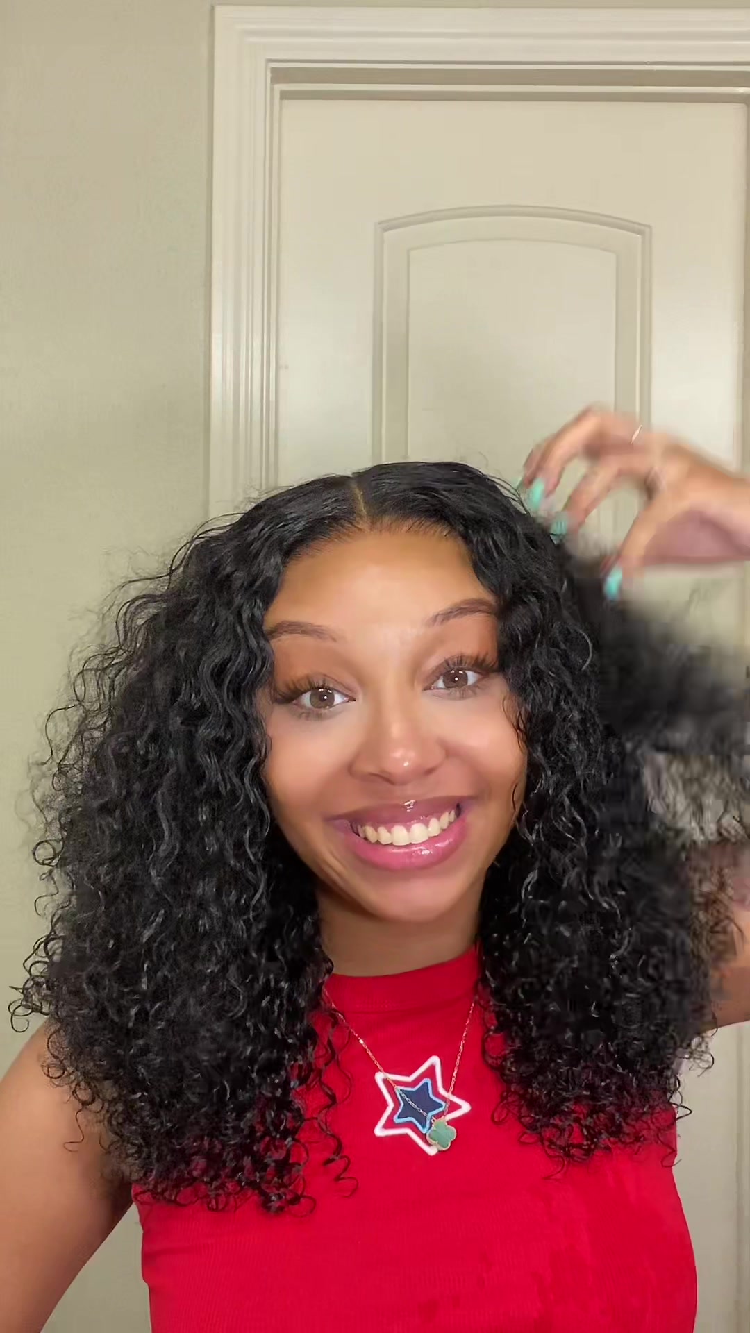 TikTok post by @jaaygotjokess for Wiggins Hair. Caption reads: In the yellow shopping cart !😍😍😍....