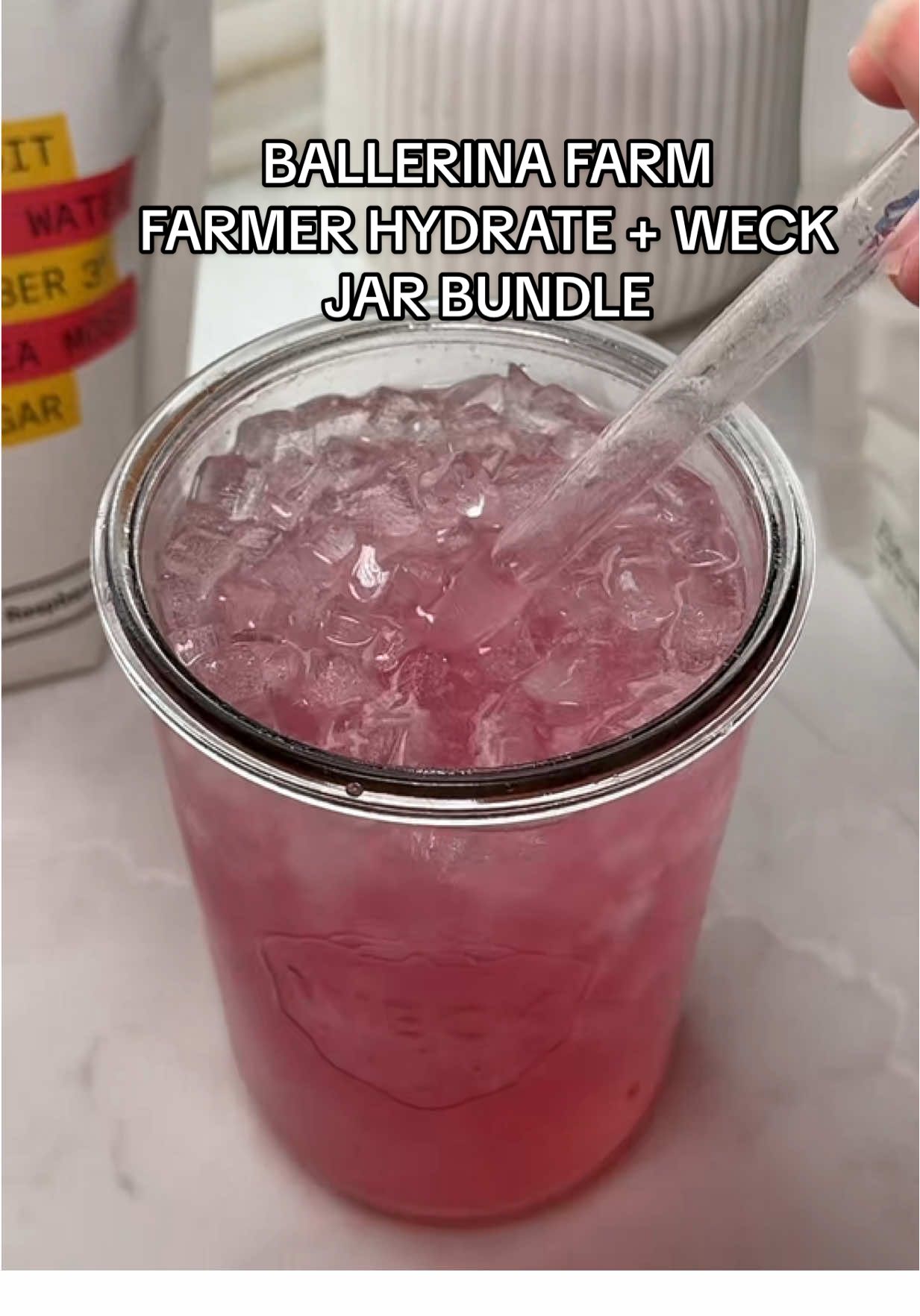 TikTok post by @reviewwithcam for Ballerina Farm. Caption reads: [...] go back now. It’s all I can drink!....