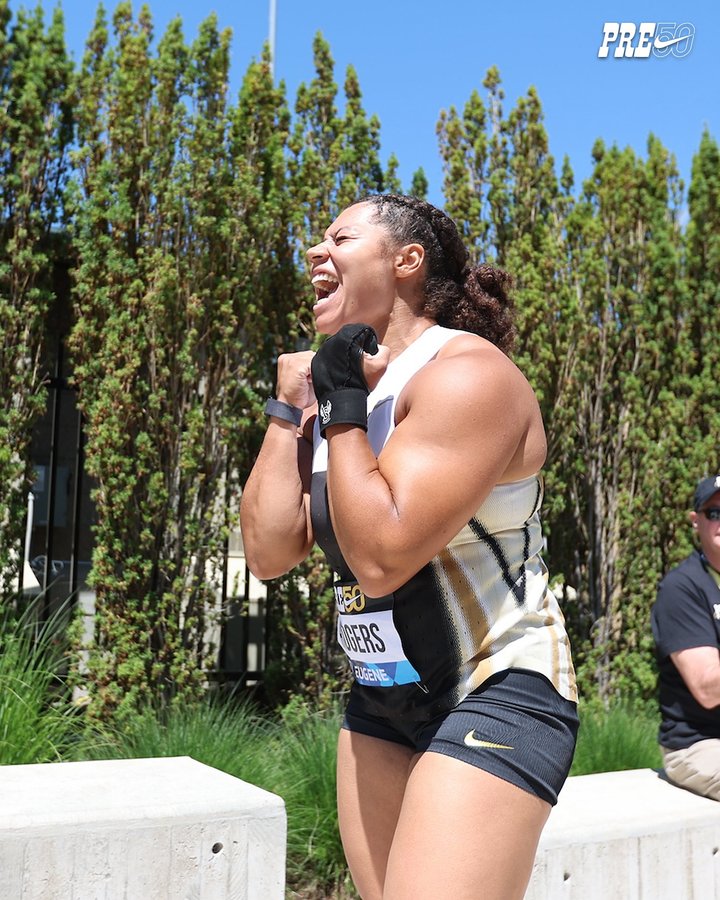 Instagram post by @beauthrows for TOGETHXR. Caption reads: Back-2-back champion 🏆 Canadian record ✅ Diamond....