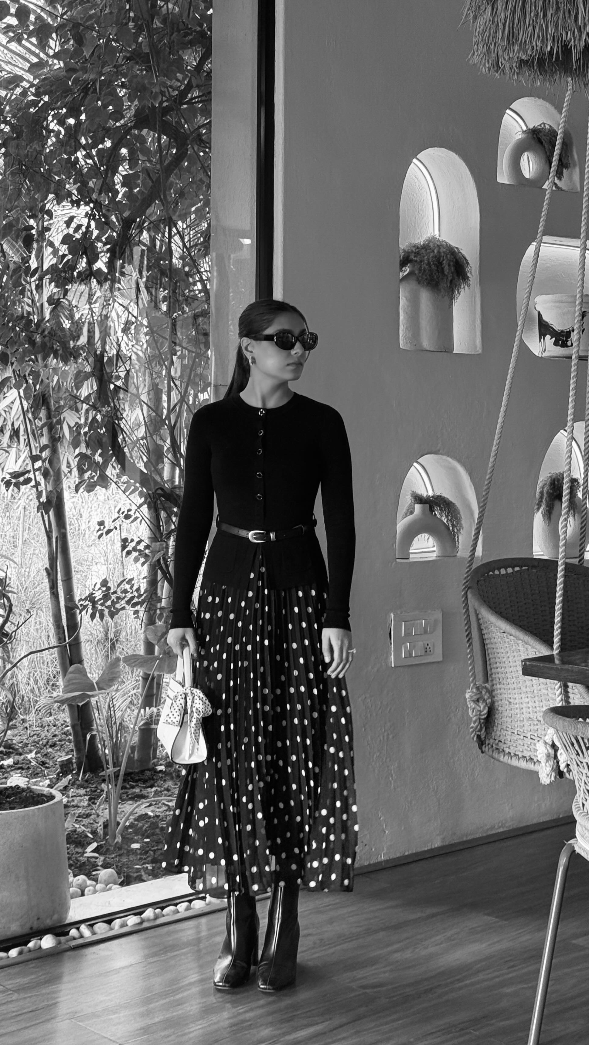 Instagram post by @pallavibalani for Forever New. Caption reads: Knits that move with you - soft, stylish, and made....