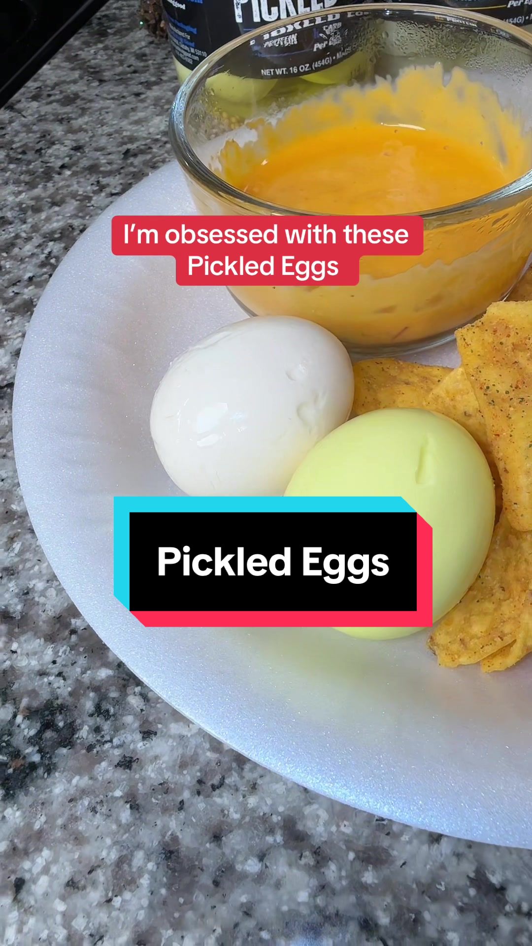 TikTok post by @yesicancan for Pork King Good. Caption reads: If you have not tried these pickled eggs by @Pork....