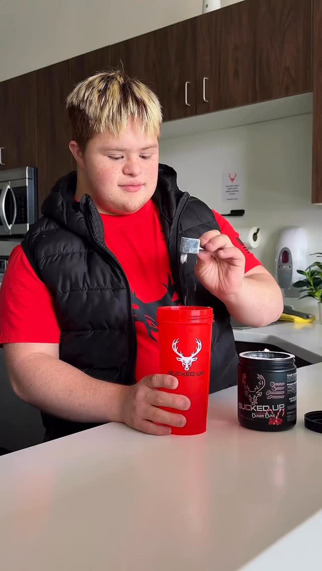 Instagram post by @leiithegoat for Bucked Up. Caption reads: It’s never too early for the holidays 😉....