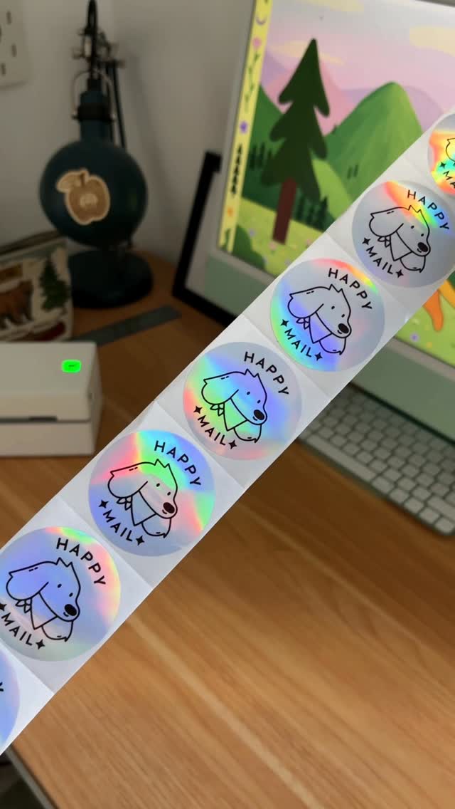 Instagram post by @konistudio for Kittl. Caption reads: Designing a sticker for my envelopes with....