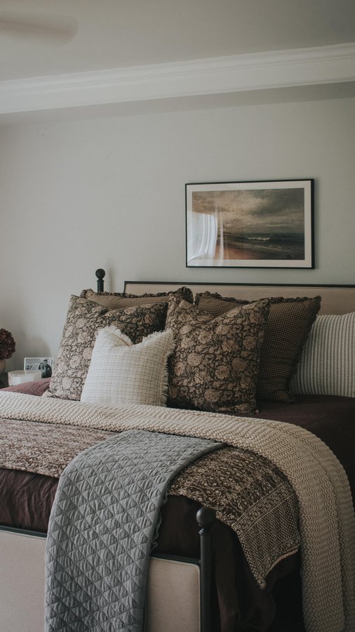 Instagram post by @athomewith_grace for Levtex Home. Caption reads: [...] #ad This beautiful striped quilt from....