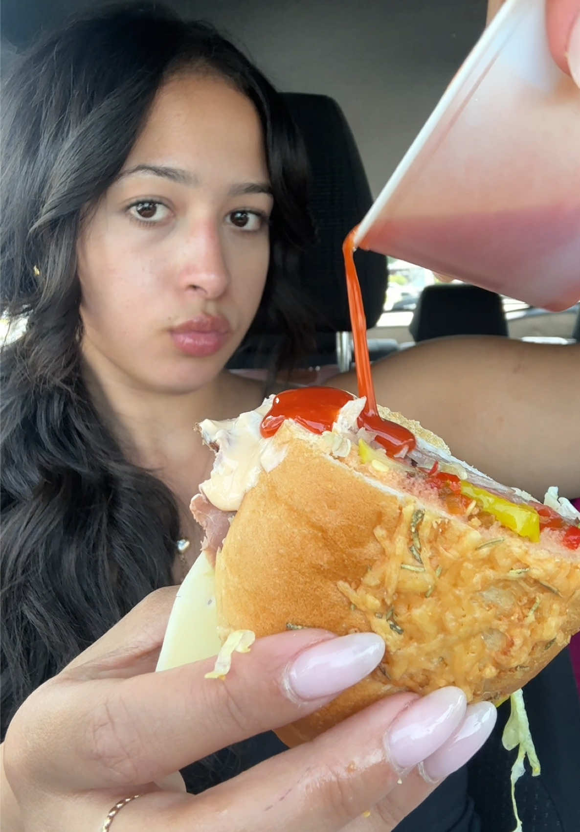 TikTok post by @sanaaeats for Bloom Nutrition. Caption reads: @jerseymikes mukbang with @Bloom Nutrition....