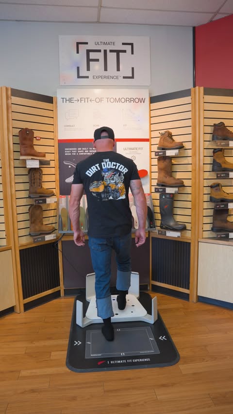 Instagram post by @the_dirt_dr_ for Red Wing Shoes. Caption reads: Red Wing Ultimate Fit Experience. Own a piece of....