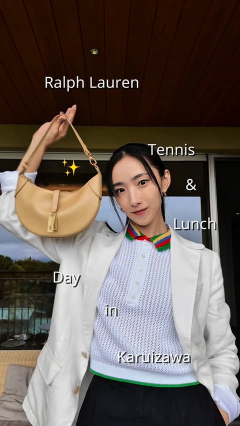 Instagram post by @kurumi_nakata for Polo Ralph Lauren. Caption reads: [...] #RalphLaurenSP26 #PoloRLStyle #PR....
