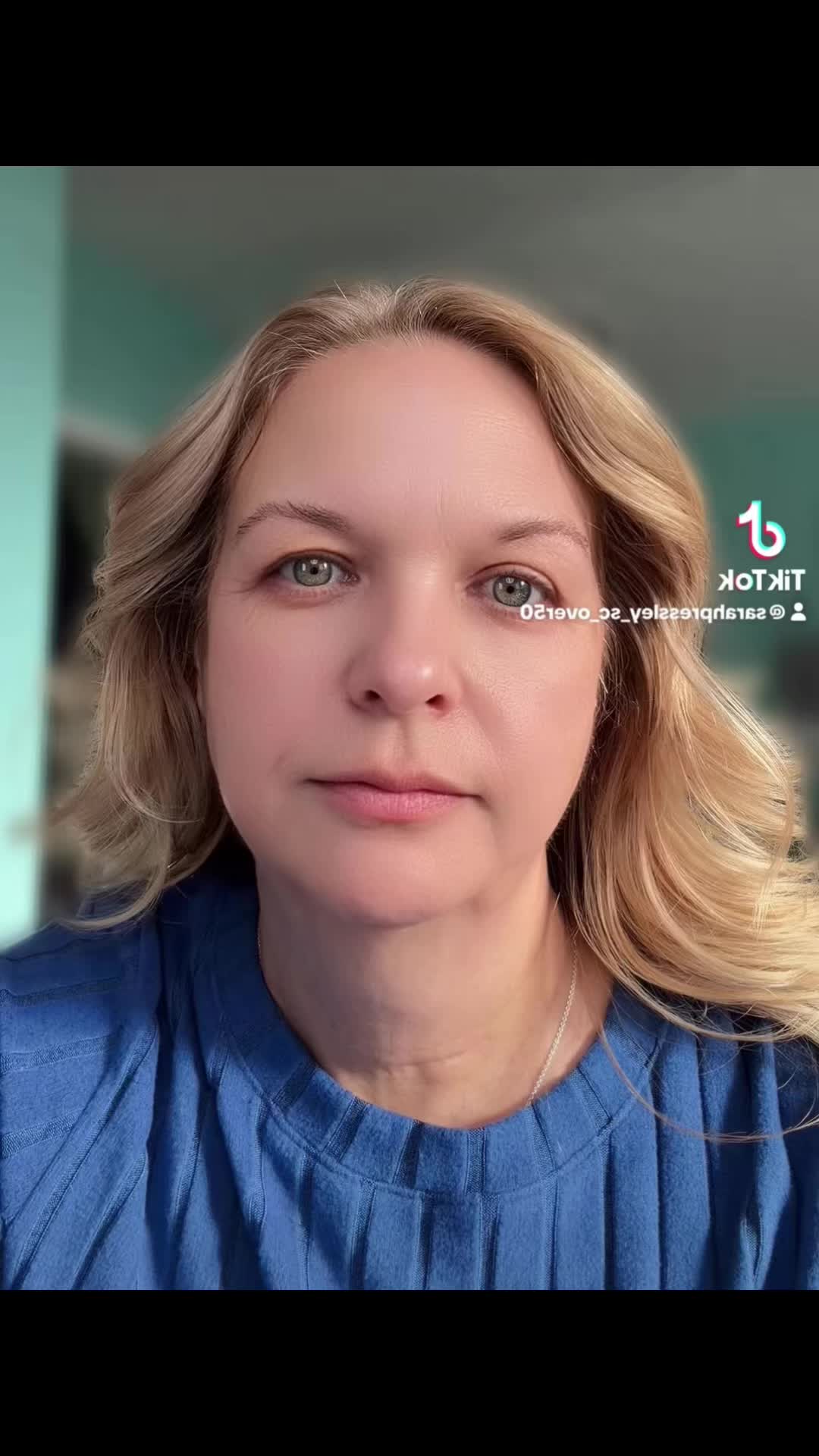 TikTok post by @sarahpressley_sc_over50 for MAELYSCOSMETICS. Caption reads: New attitude and smaller waistline @MAËLYS....