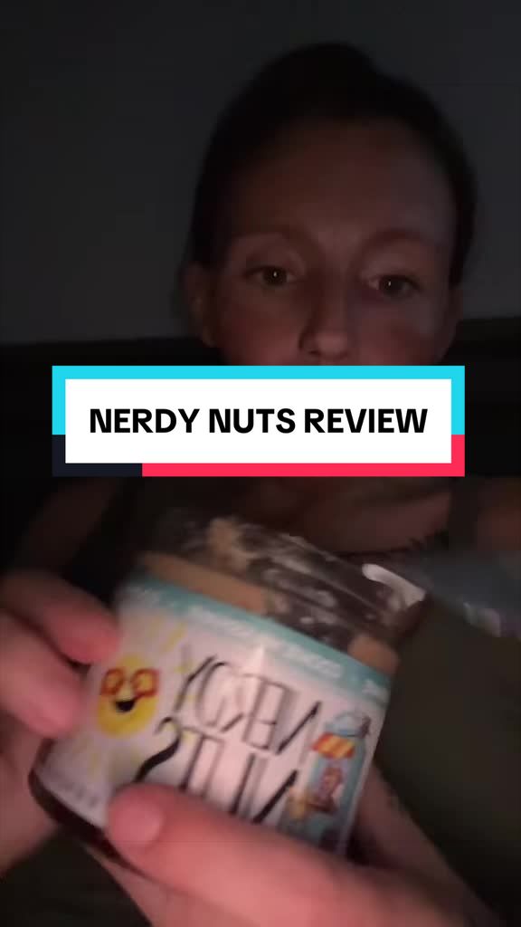 TikTok post by @just_c.j for Nerdy Nuts. Caption reads: 🥜 #nerdynuts #peanutbutter #nerdynutsreview [...].