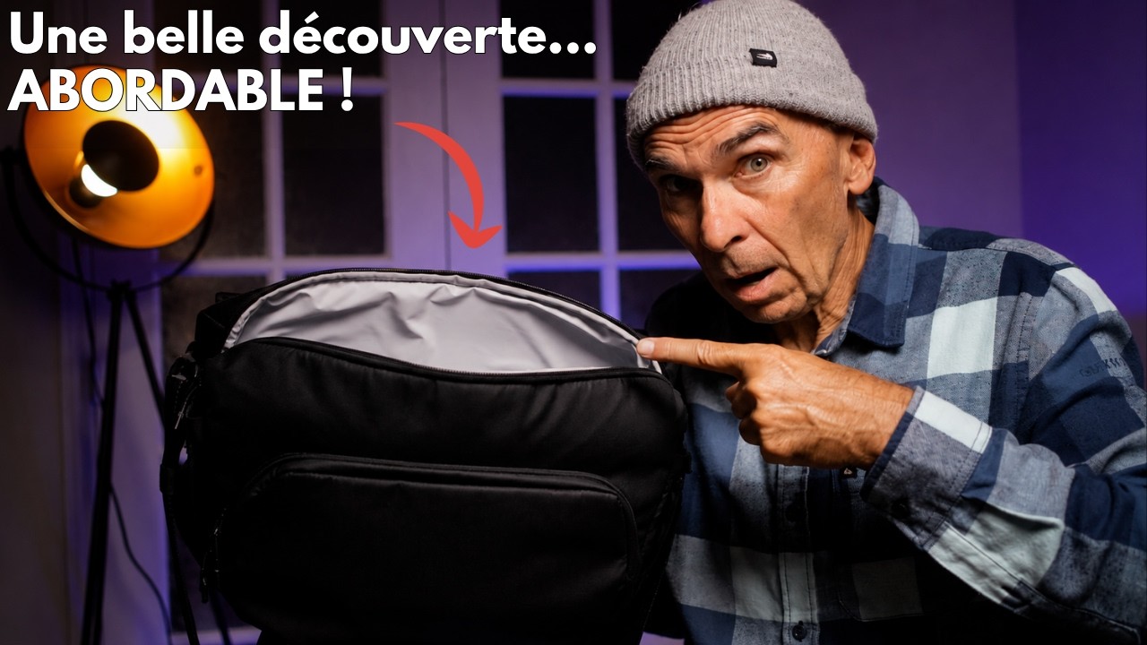 YouTube post by @LouisLavoiephoto for NEEWER. Caption reads: [...] 3) Support professionnel NEEWER: (15%....