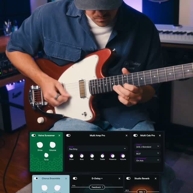 Instagram post by @patrickbreenmusic for BandLab. Caption reads: Using the Bandlab app to get some AWESOME guitar....