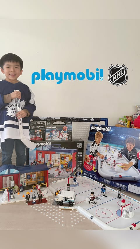 Instagram post by @mr.adrian.chan for PLAYMOBIL. Caption reads: [...] for hockey to the next level? With the....