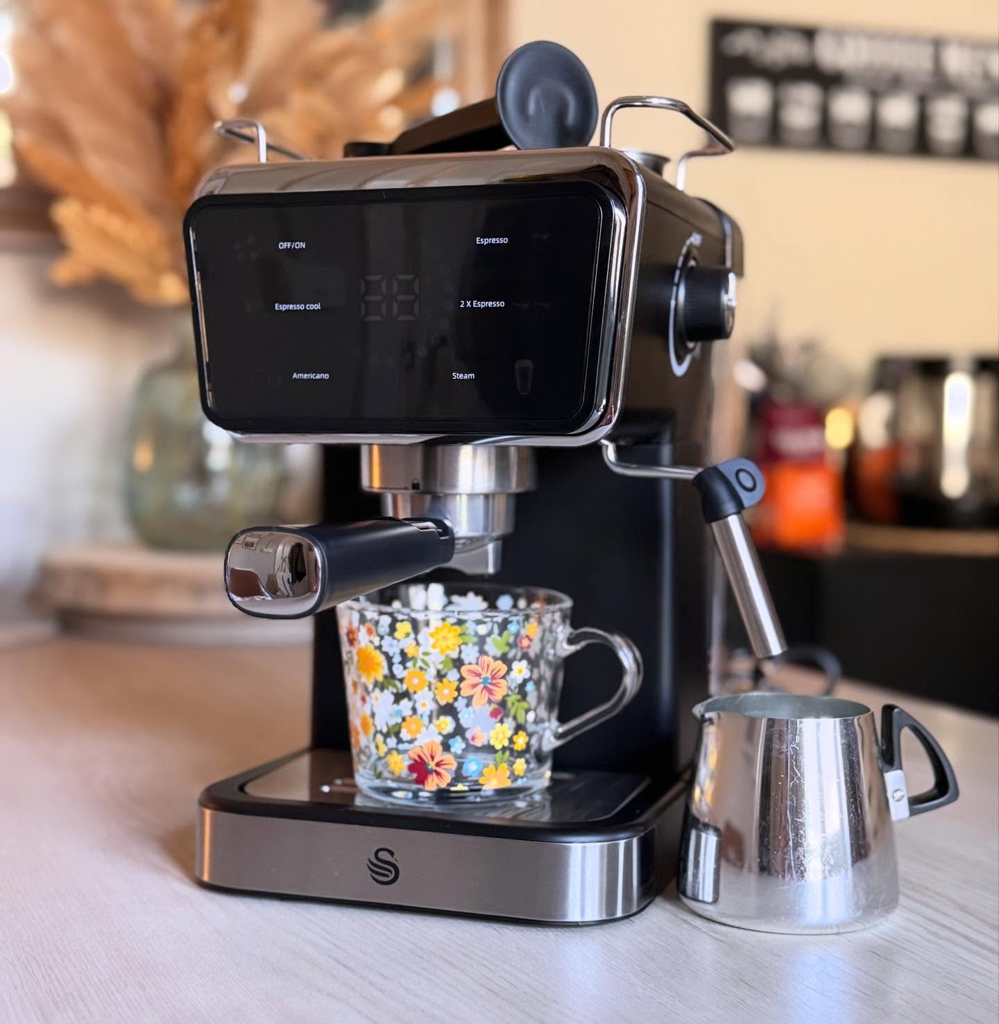 Instagram post by @jodie8981 for Swan Brand. Caption reads: BARISTA STYLE COFFEE AT HOME 🏠 ☕️ 

The Swan....