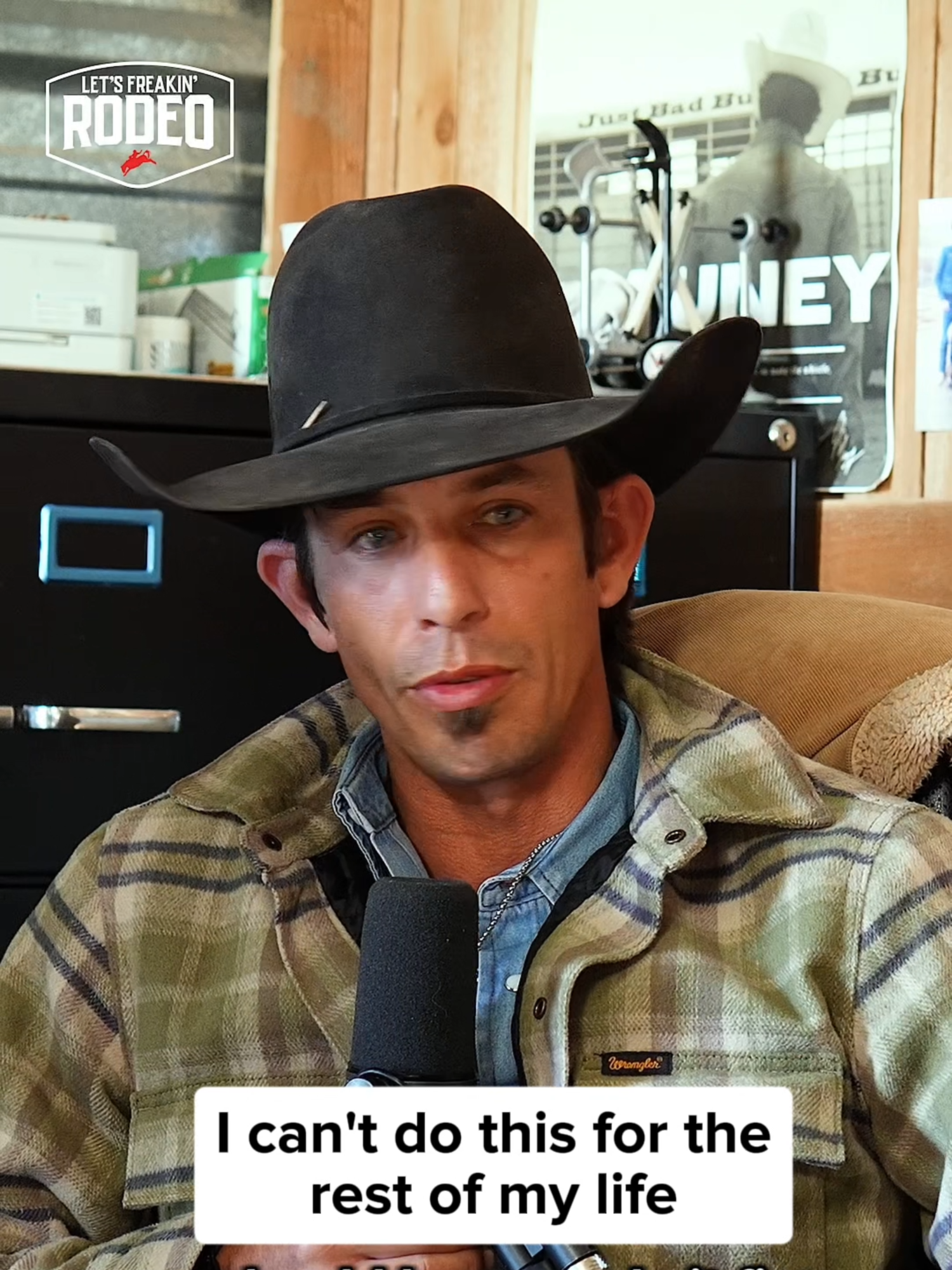 TikTok post by @letsfreakinrodeo for Boot Barn. Caption reads: @bucktown_xv talks about what pushed him to "ride....