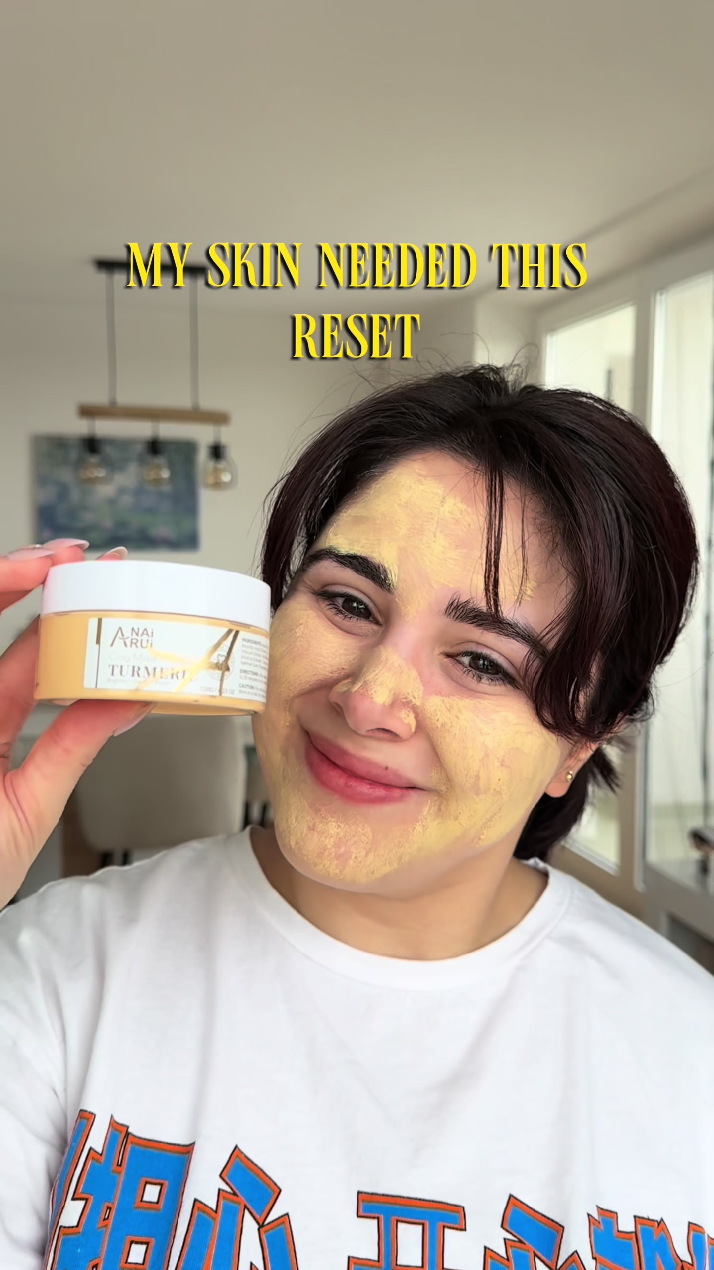 TikTok post by @skincare.gojo for ANAIRUI Skin Care. Caption reads: 💛 My skin needed a reset ✨ I’ve been using the....