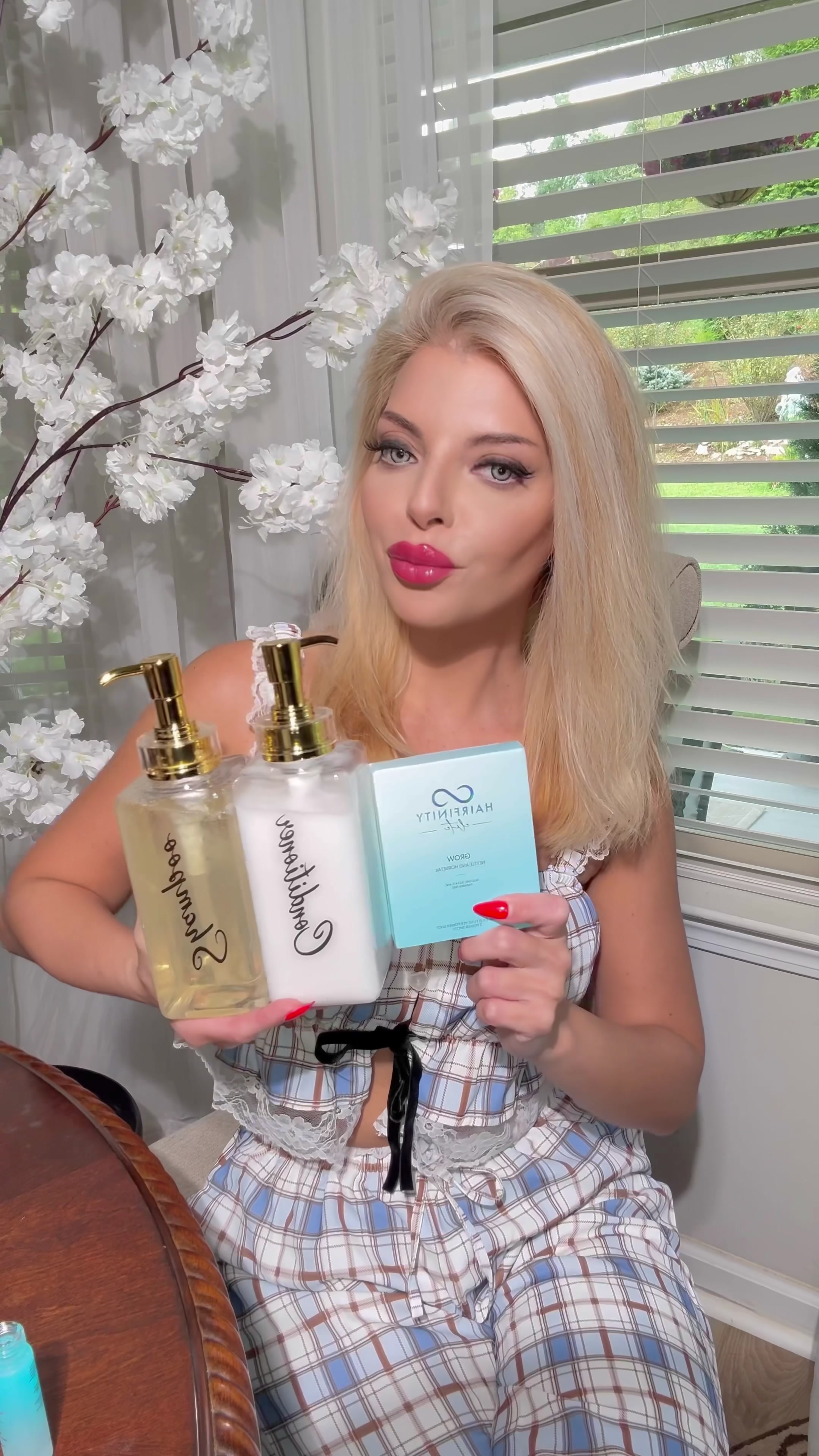 TikTok post by @christinesage08 for Hairfinity. Caption reads: ✨Unlock Your Hair Growth Secrets✨@Hairfinity ✨....