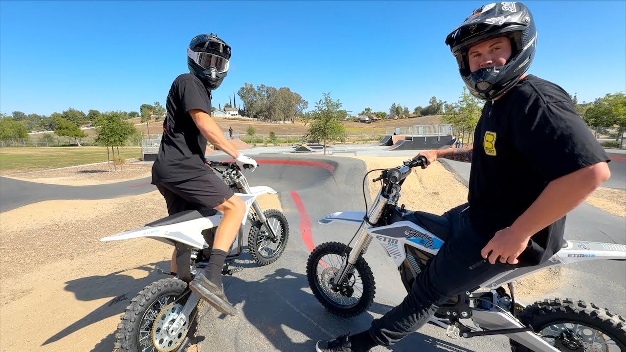 YouTube post by @buttery_films_ for Electro & Company. Caption reads: First Ride On The ETM RTR Electric Dirt Bike!.
