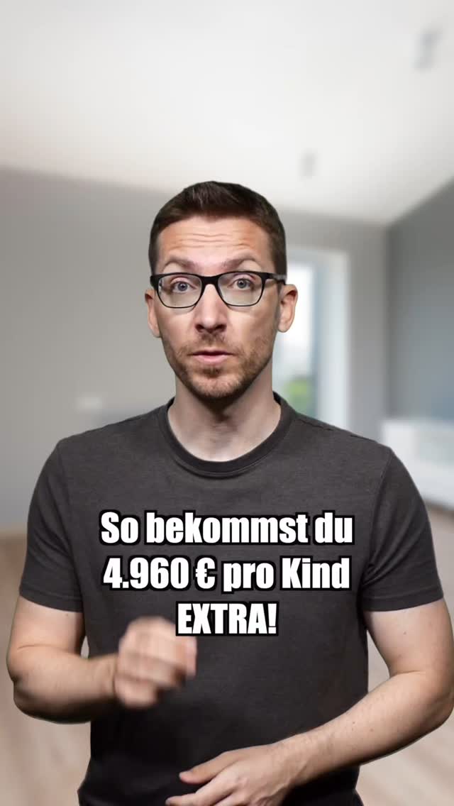 Instagram post by @finanznerd for Trade Republic. Caption reads: So bekommst du 4960 € EXTRA pro Kind! Anzeige....