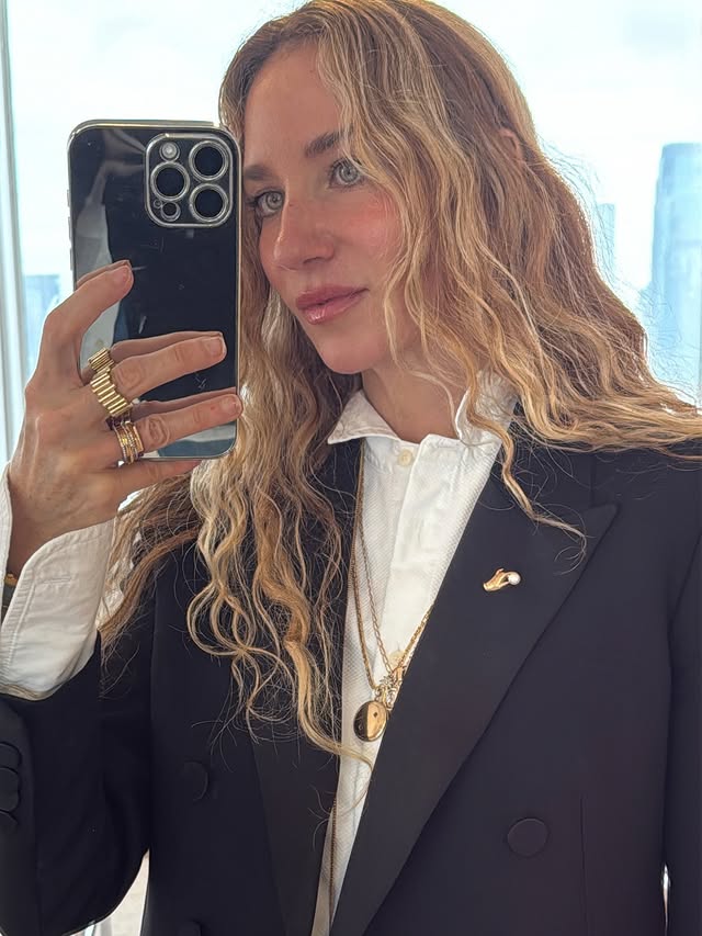 Instagram post by @olympiamarie for J.Crew. Caption reads: Tux Redux

Hook-Up / Break-Up of a Tuxedo 🖤🤍

A....