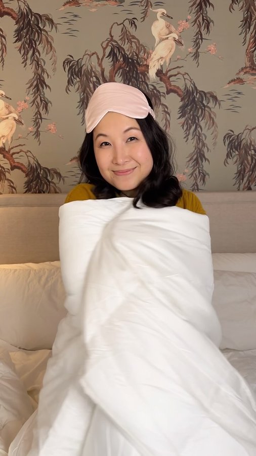 Instagram post by @cubehousejungle for Coop Sleep Goods. Caption reads: This is a comforter made for Goldilocks!....