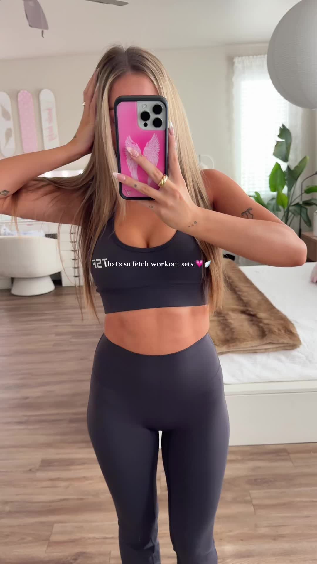 TikTok post by @sadiebaby08 for THATSSOFETCH.COM.AU. Caption reads: @Thats So Fetch 💗 #workoutset #gymoutfit....